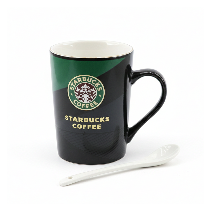Starbucks Klassik Keramika Fincan Dəsti – Qaşıqla Birlikdə